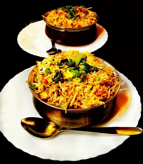 A spiced rice biryani-style dish