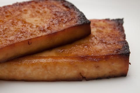 Pan-fried tofu slices