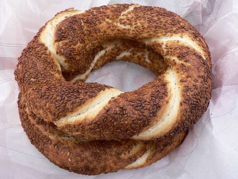 Turkish simit sesame ring bread