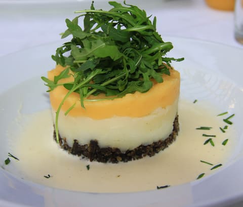 Plated haggis