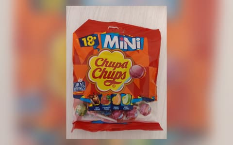 A bag of Mini Chupa Chups lollipops
