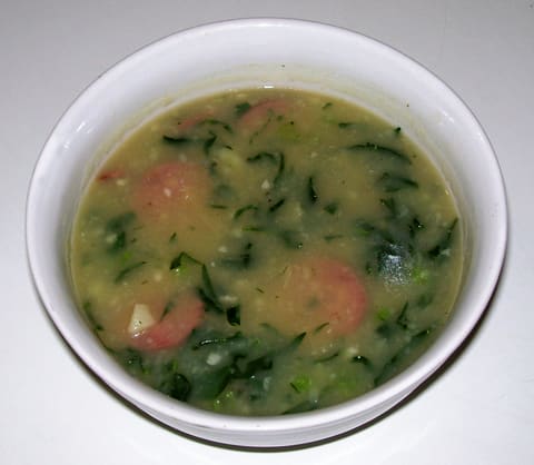 Portuguese caldo verde green soup