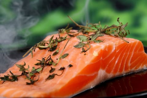 Cooked salmon fillet