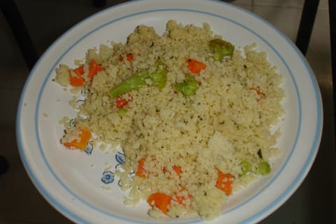 Steamed couscous with vegetables