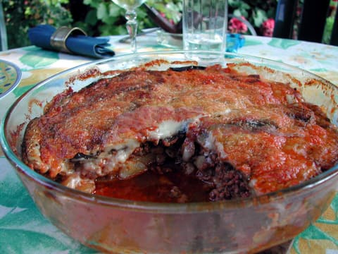 A portion of Greek moussaka