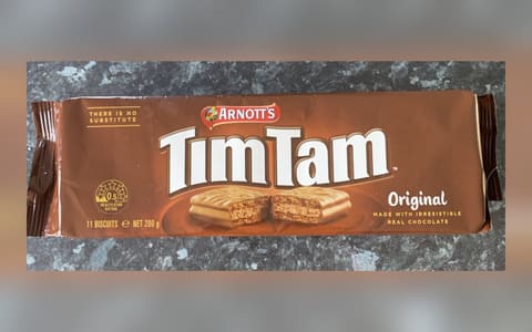 A 200 g pack of Arnott's Tim Tam Original chocolate biscuits
