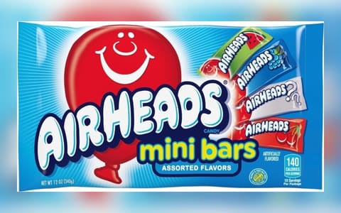 A 12 oz bag of Airheads mini bars in assorted flavours