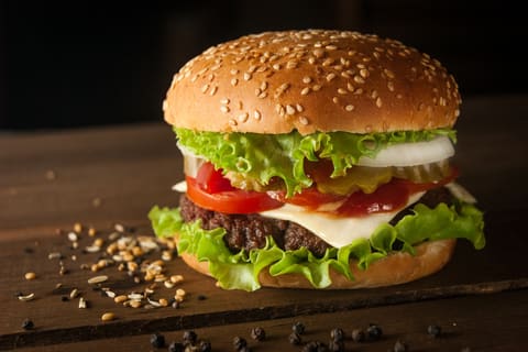Stacked burgers