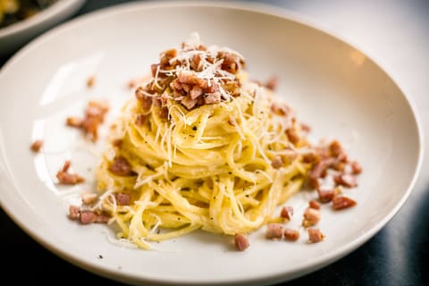A creamy pasta dish similar to carbonara