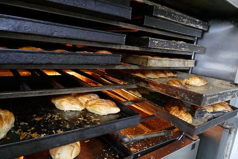 Traditional Maltese pastizzi fresh from the oven