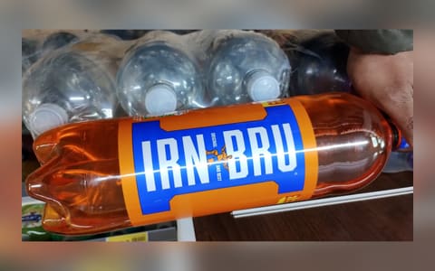 A 2-litre bottle of Irn-Bru, Original and Best