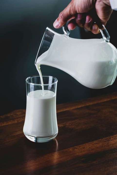 Cream being poured