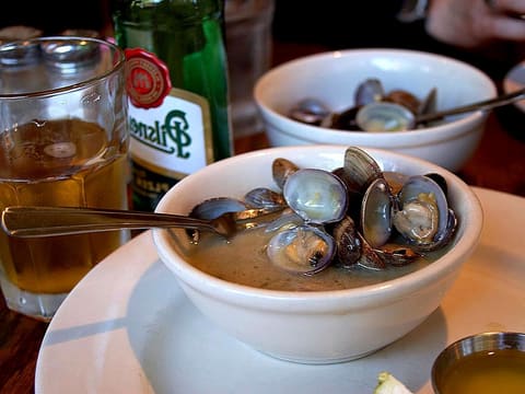 Cooked clams on a plate