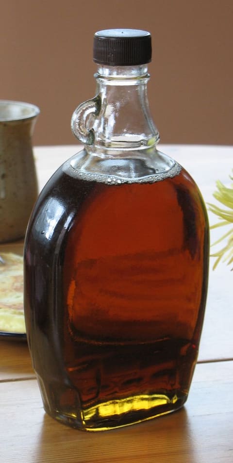 A clear-to-amber syrup
