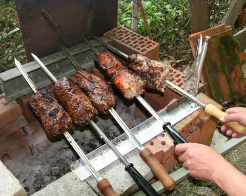 Churrasco grilled skewered meat