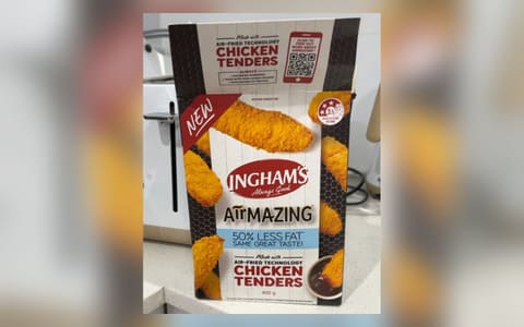 A box of Inghams Airmazing chicken tenders