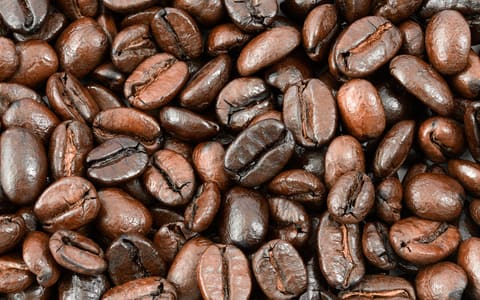 Roasted coffee beans, the most familiar natural source of caffeine