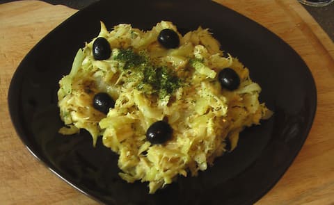 Portuguese bacalhau à Brás salted-cod dish
