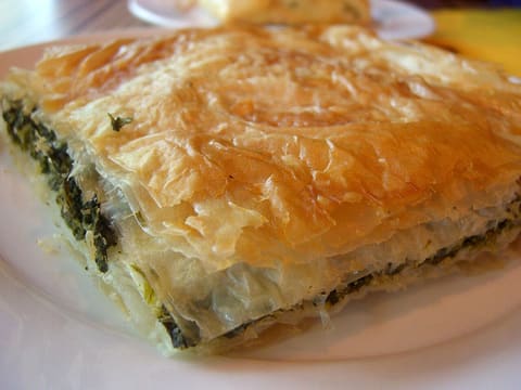 Cheese-filled pastry similar to flaounes