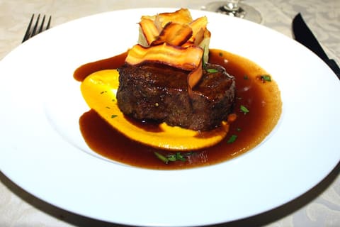 Grilled steak on a plate