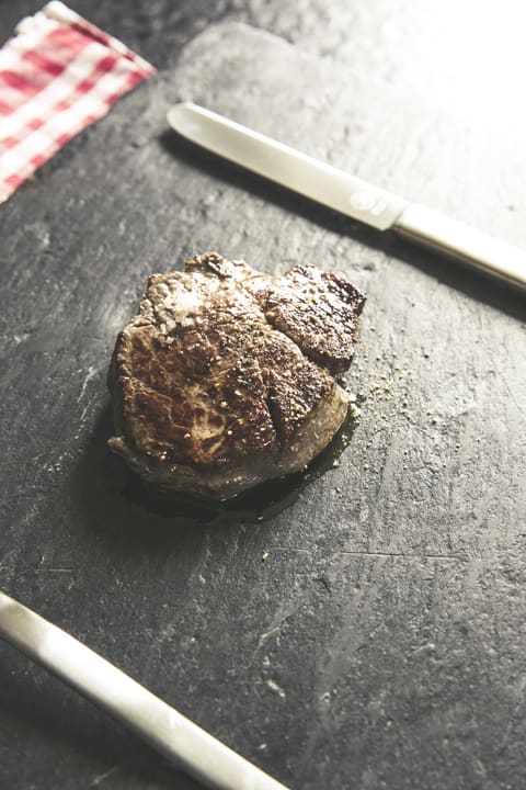 Raw beef steak