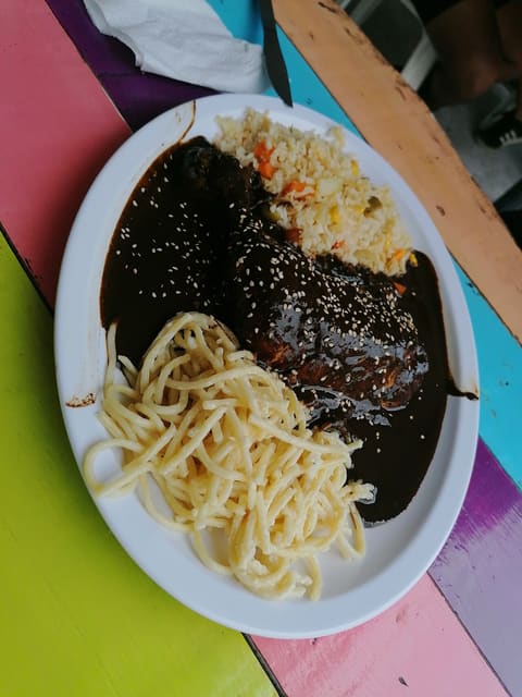 Mole poblano sauce dish