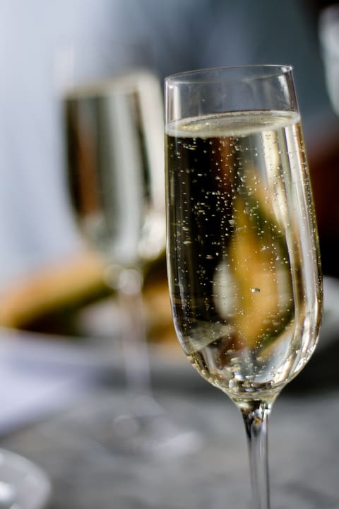 Sparkling wine in a flute